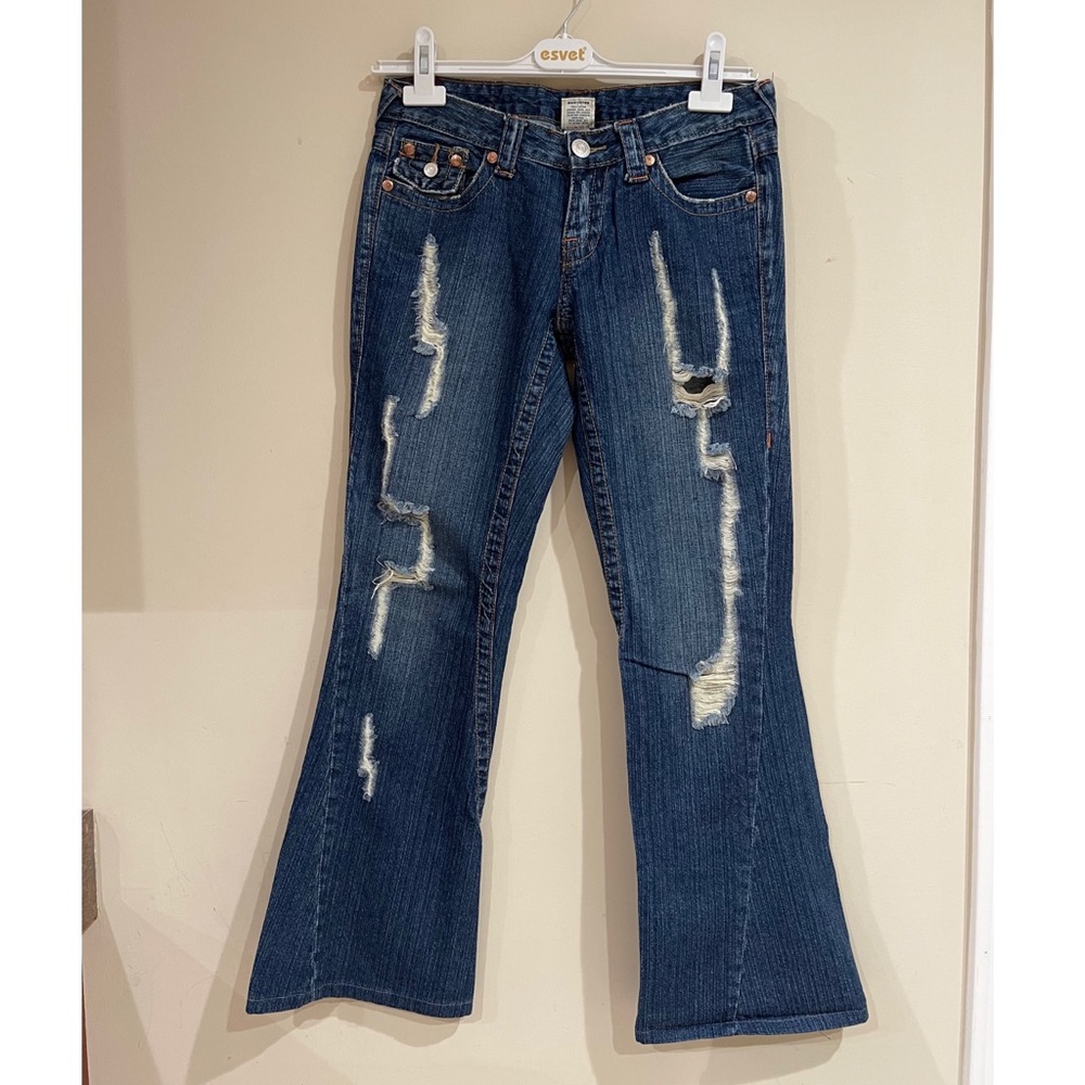 True Religion Distressed Bootcut Jeans. Size 28 - Picture 1 of 16